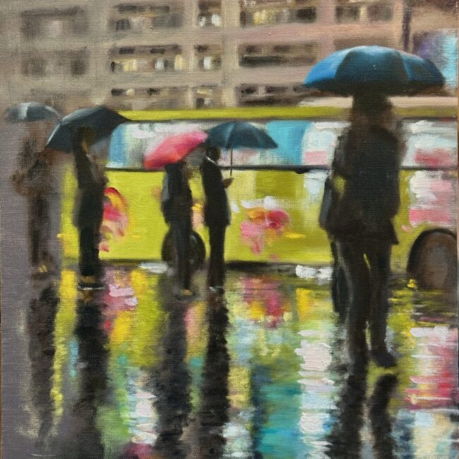 Rain at the Bus Stop