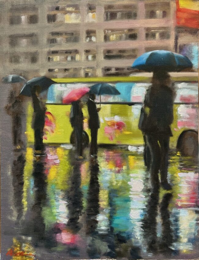 Rain at the Bus Stop